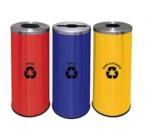 ROUND RECYCLE BIN W/3 BINS & INNER LINERS - SUGO1010